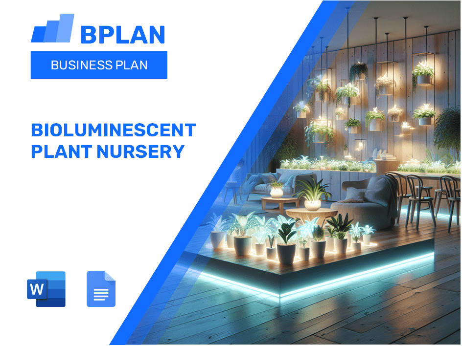 Bioluminescent Plant Nursery Business Plan Template