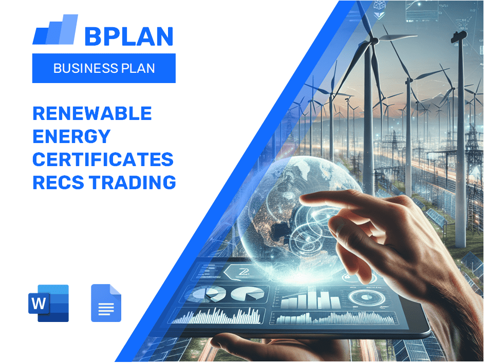 Image showcasing Renewable Energy Certificates Trading Business Plan Template - BPlan AI