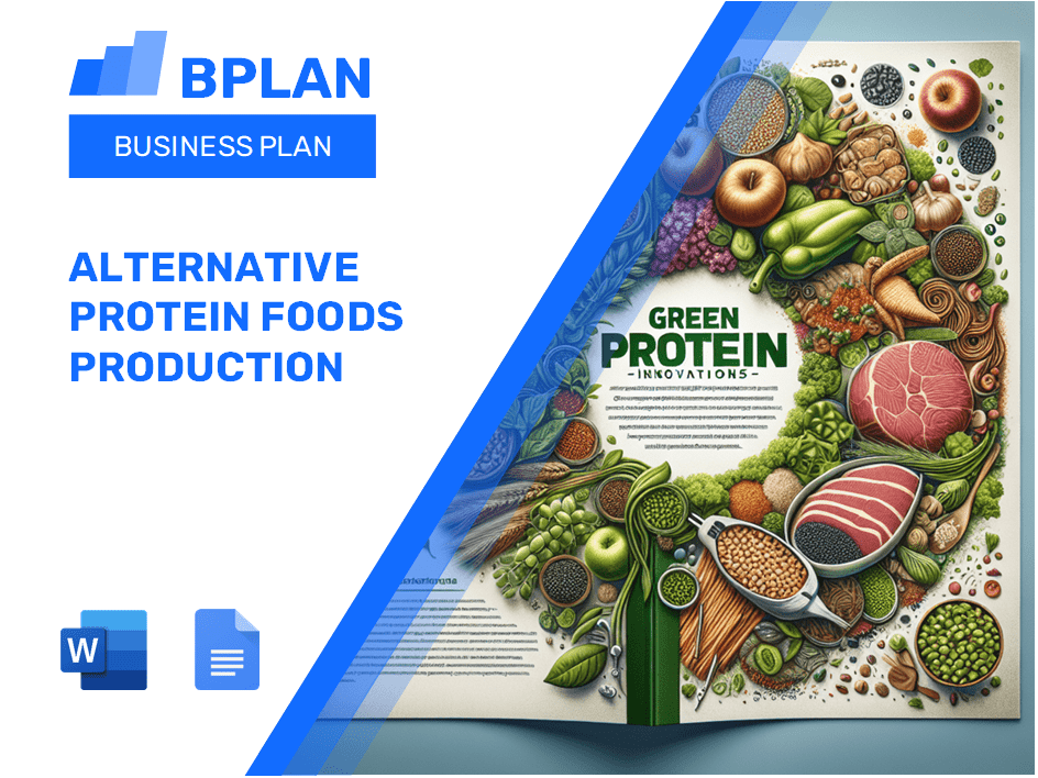 Alternative Protein Foods Production Business Plan