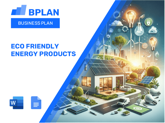 Eco Friendly Energy Products Business Plan