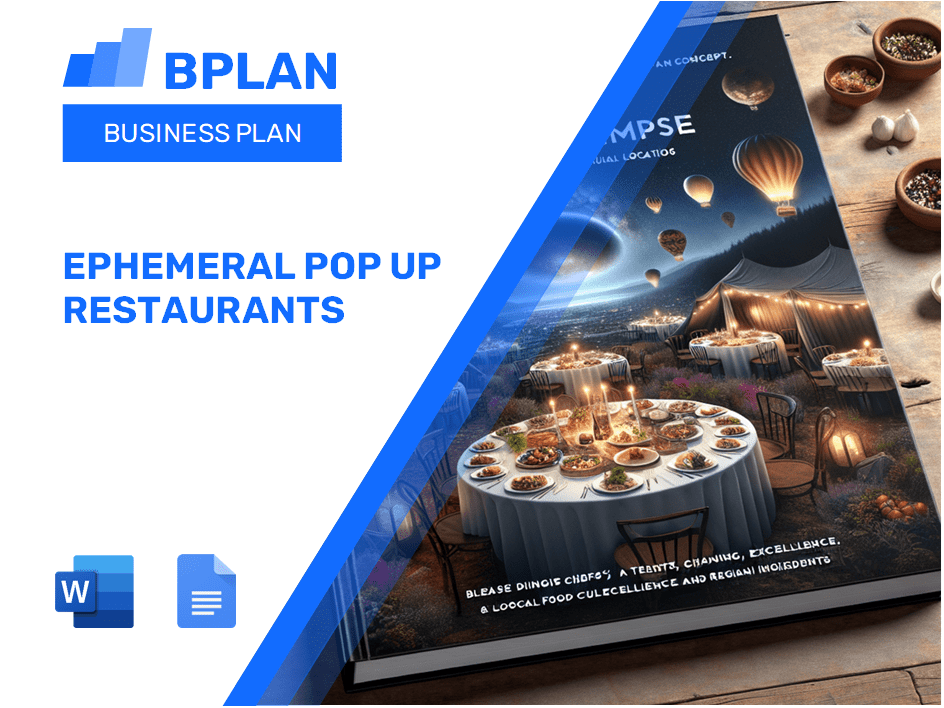 Ephemeral Pop Up Restaurants Business Plan