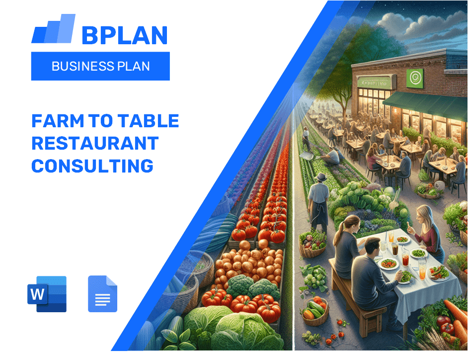 Farm To Table Restaurant Consulting Business Plan