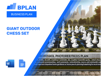 Giant Outdoor Chess Set Business Plan