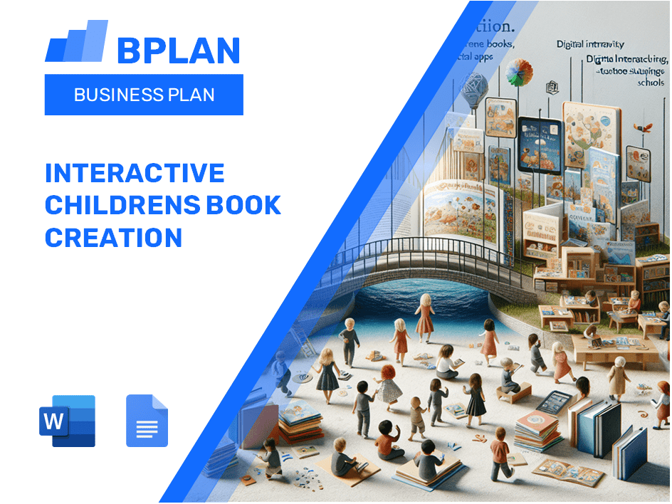 Business Plan Template for Interactive Childrens Books