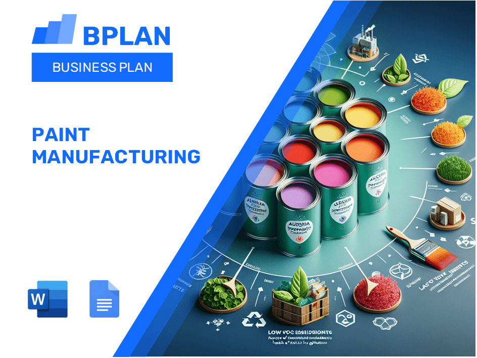 Paint Manufacturing Business Plan