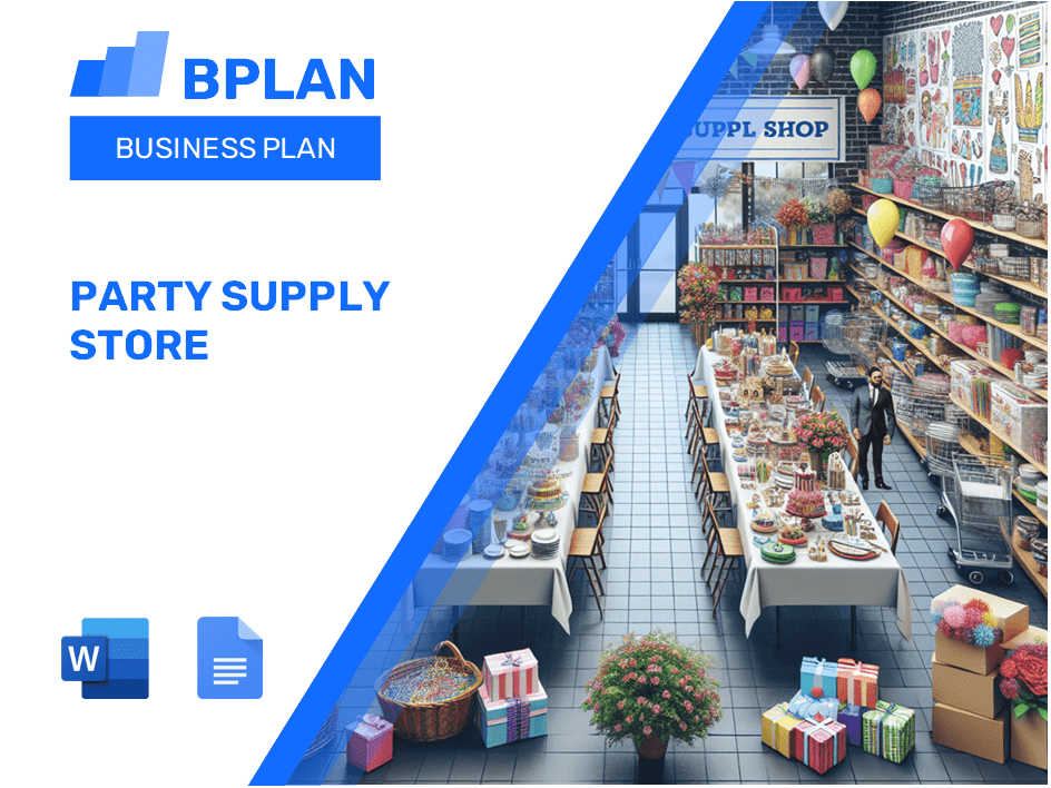 Party Supply Store Business Plan