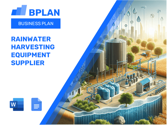 Rainwater Harvesting Equipment Supplier Business Plan