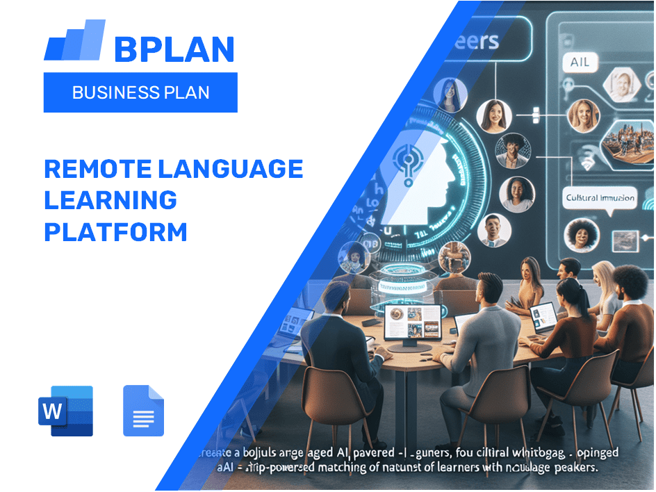Remote Language Learning Platform Business Plan - BPlan AI