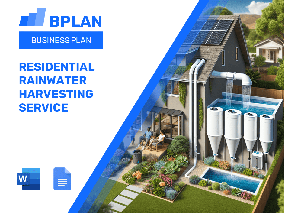 Residential Rainwater Harvesting Service Business Plan