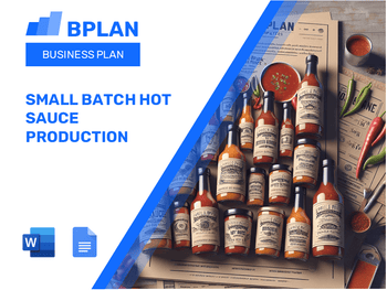 Small Batch Hot Sauce Production Business Plan