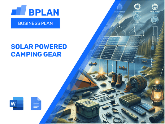 Solar Powered Camping Gear Business Plan