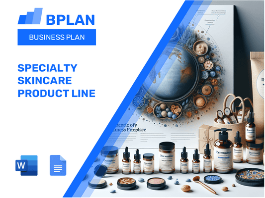 Specialty Skincare Product Line Business Plan