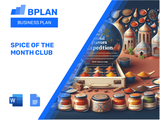 Spice Of The Month Club Business Plan