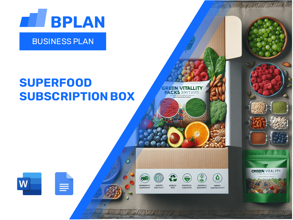 Superfood Subscription Box Business Plan