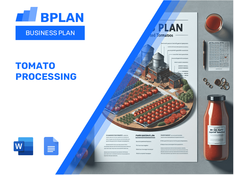 Tomato Processing Business Plan