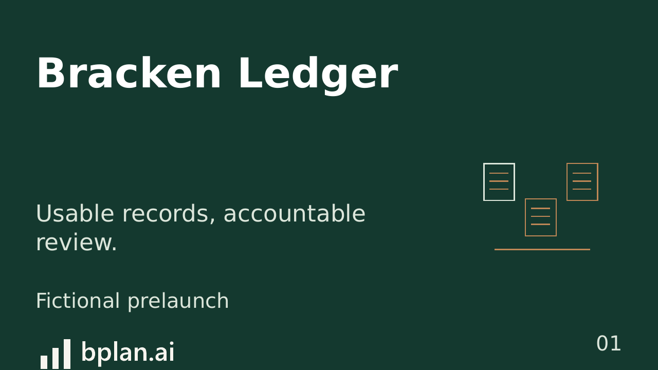 Actual Bracken Ledger pitch title