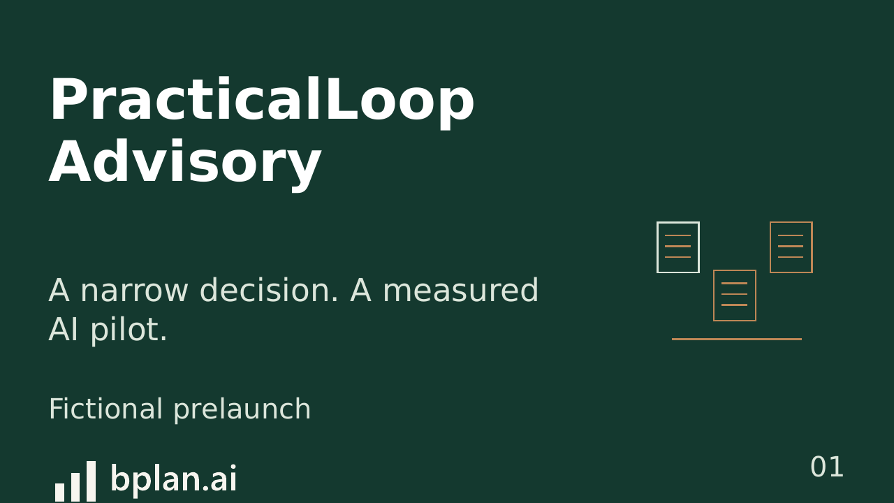 Actual PracticalLoop Advisory pitch title