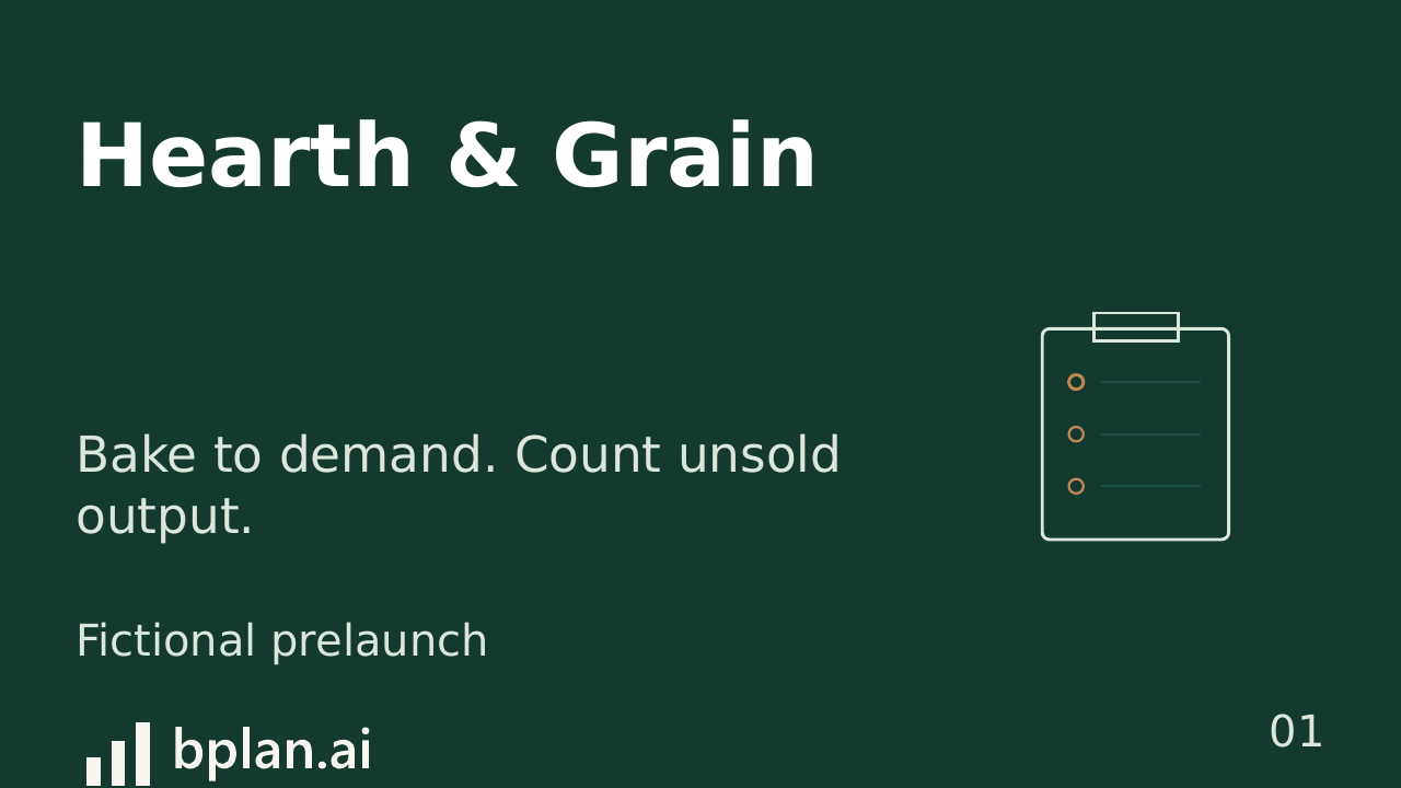 Actual Hearth & Grain pitch title