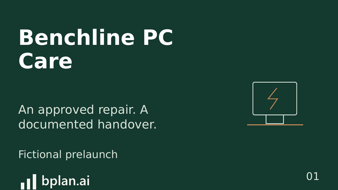 Actual Benchline PC Care pitch title
