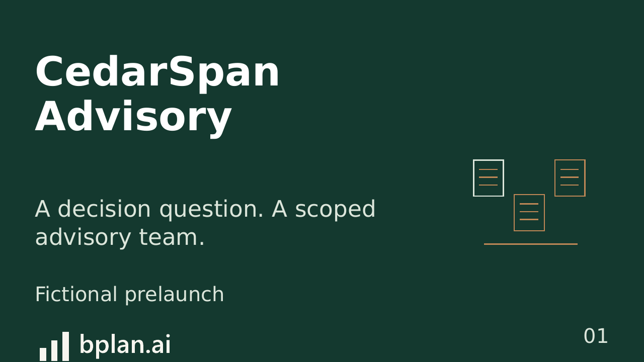 Actual CedarSpan Advisory pitch title