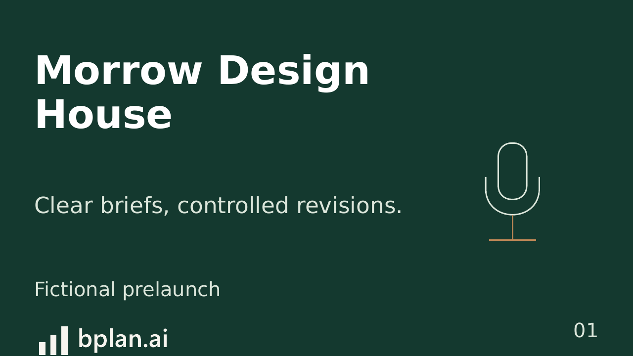 Actual Morrow Design House pitch title