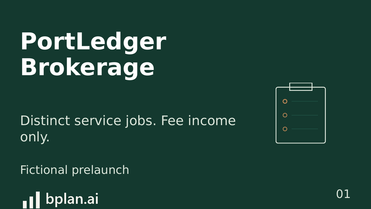 Actual PortLedger Brokerage pitch title