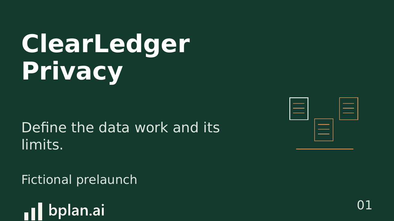Actual ClearLedger Privacy pitch title