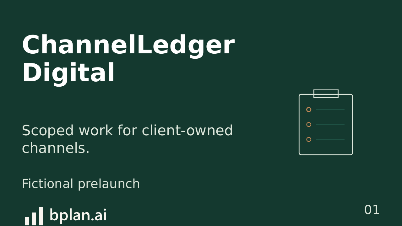 Actual ChannelLedger Digital pitch title