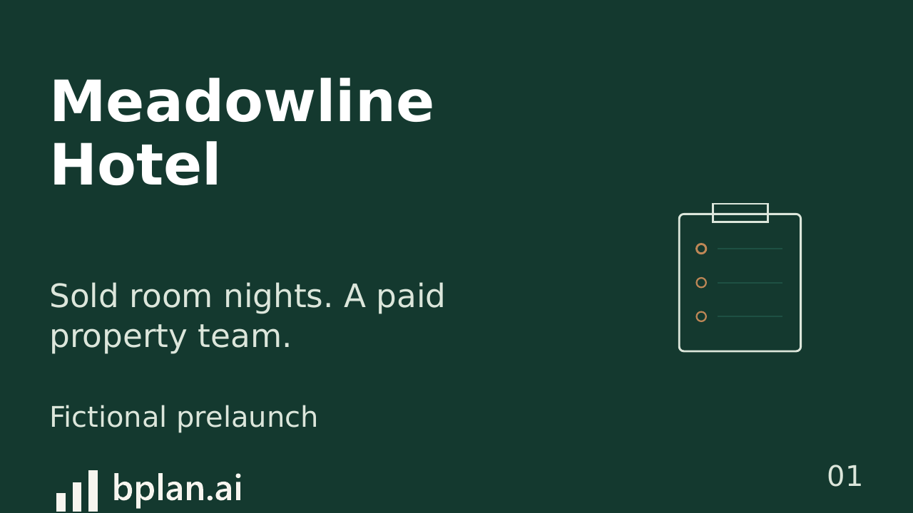 Actual Meadowline Hotel pitch title