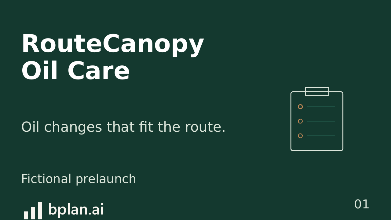 Actual RouteCanopy Oil Care pitch title