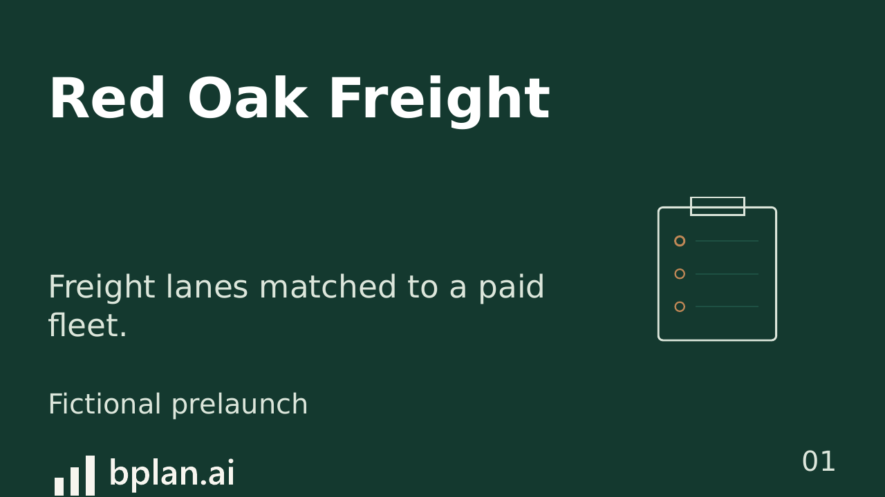 Actual Red Oak Freight pitch title